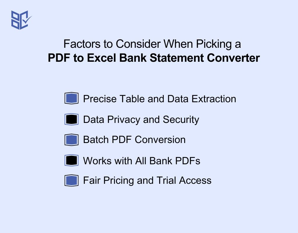 Factors to Consider When Picking a PDF to Excel Bank Statement Converter